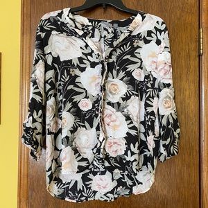 new york and company boho floral blouse